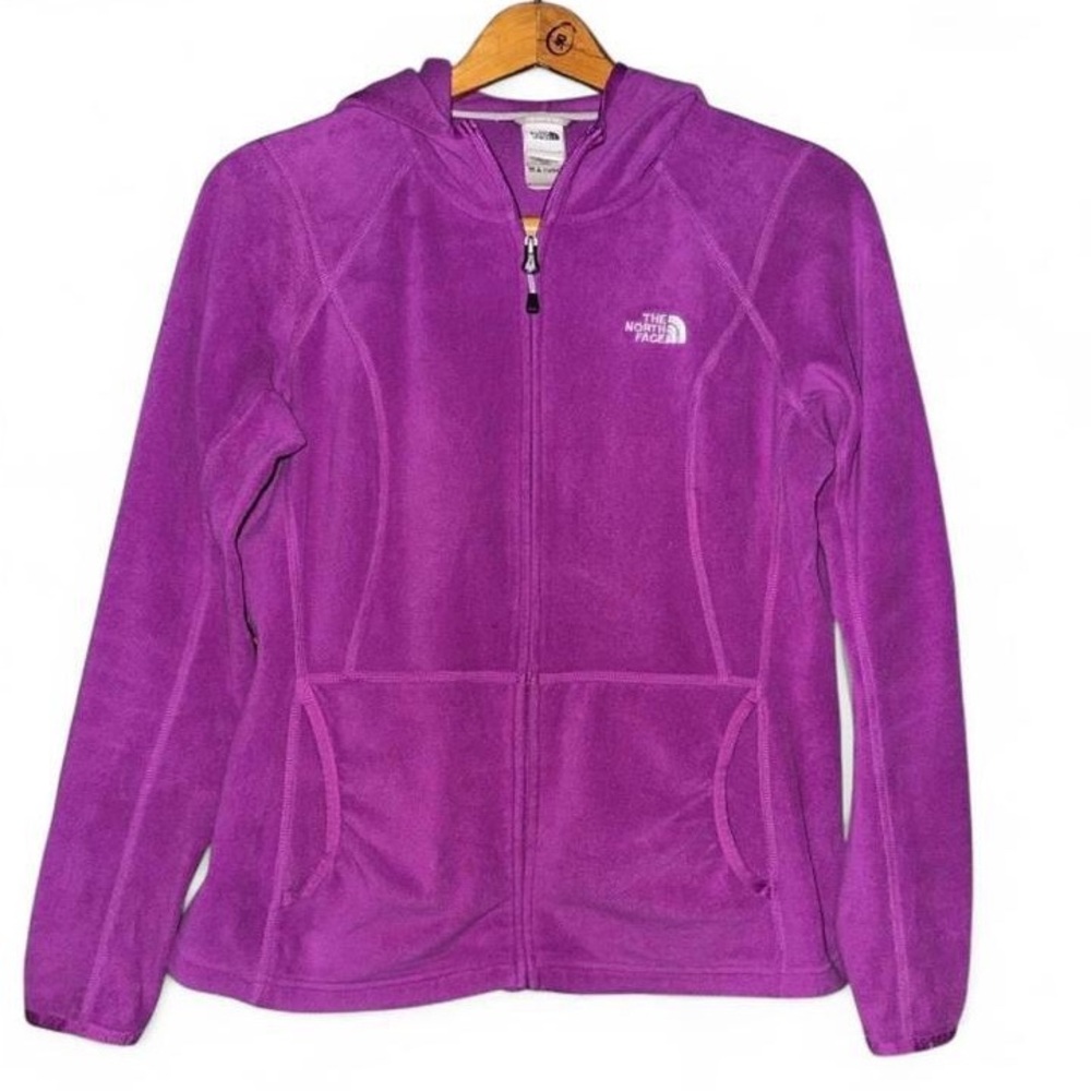 The North Face Jacket Full Zip Hoodie Purple Fleece Womens M Medium